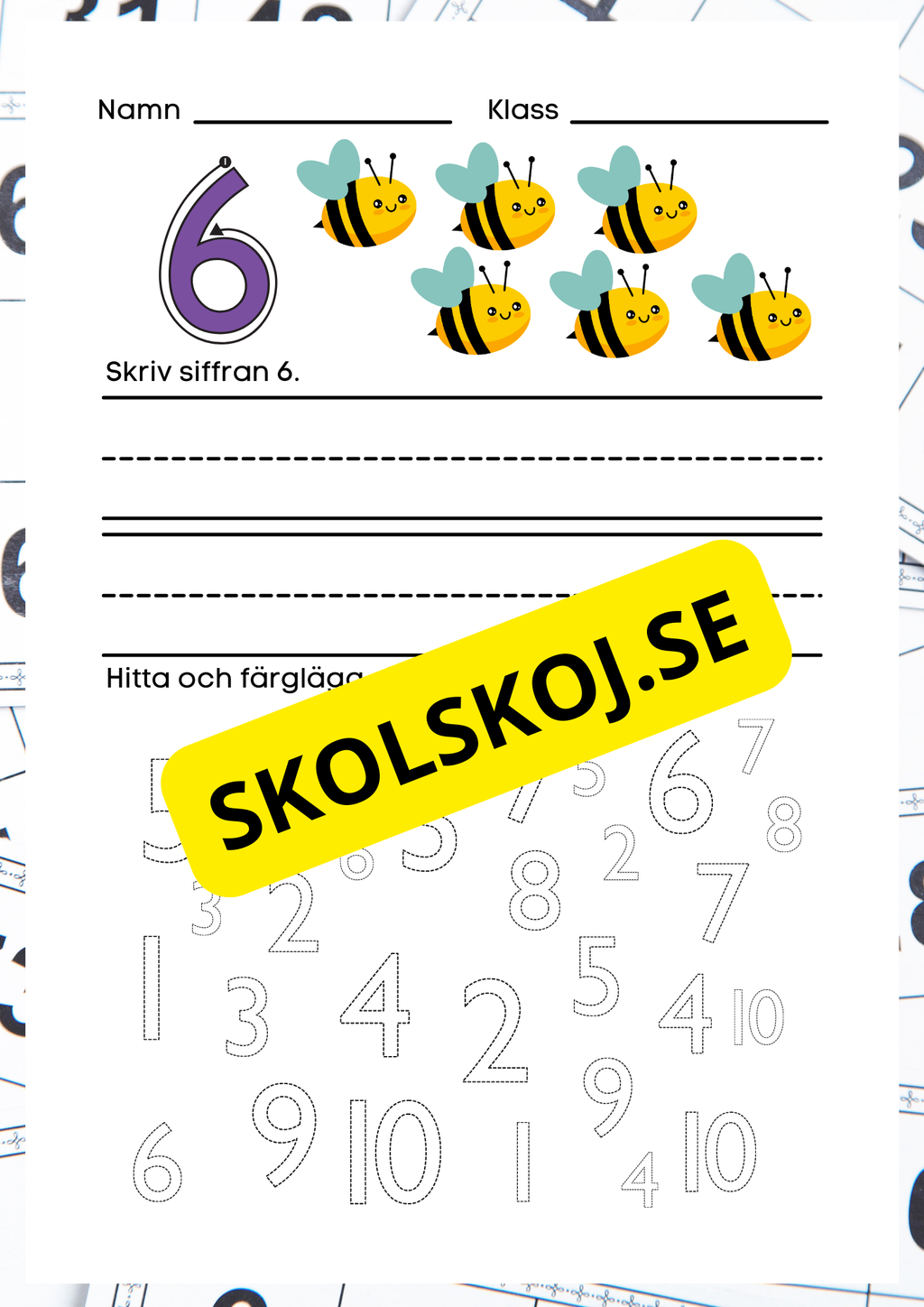 Jag lär mig siffror 1 - 10 - Häfte
