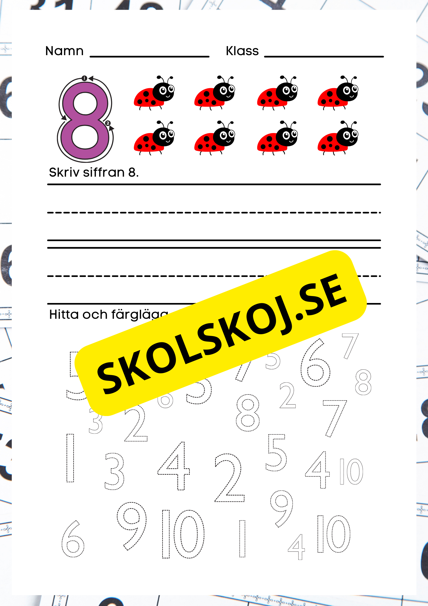Jag lär mig siffror 1 - 10 - Häfte