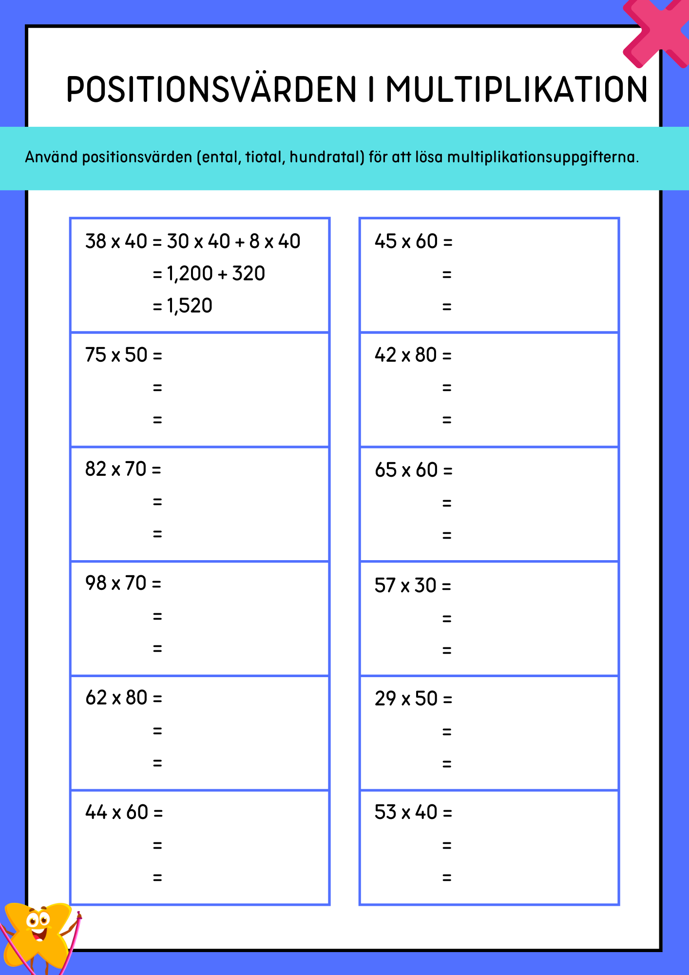 Positionsvärden i multiplikation