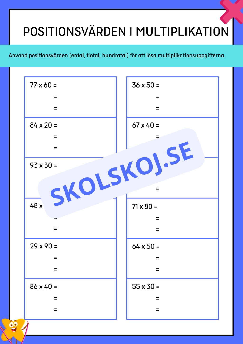 Positionsvärden i multiplikation