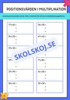 Positionsvärden i multiplikation