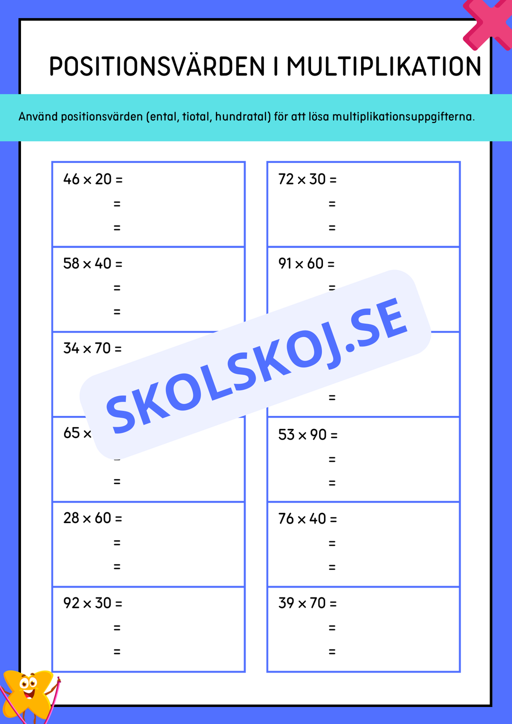 Positionsvärden i multiplikation