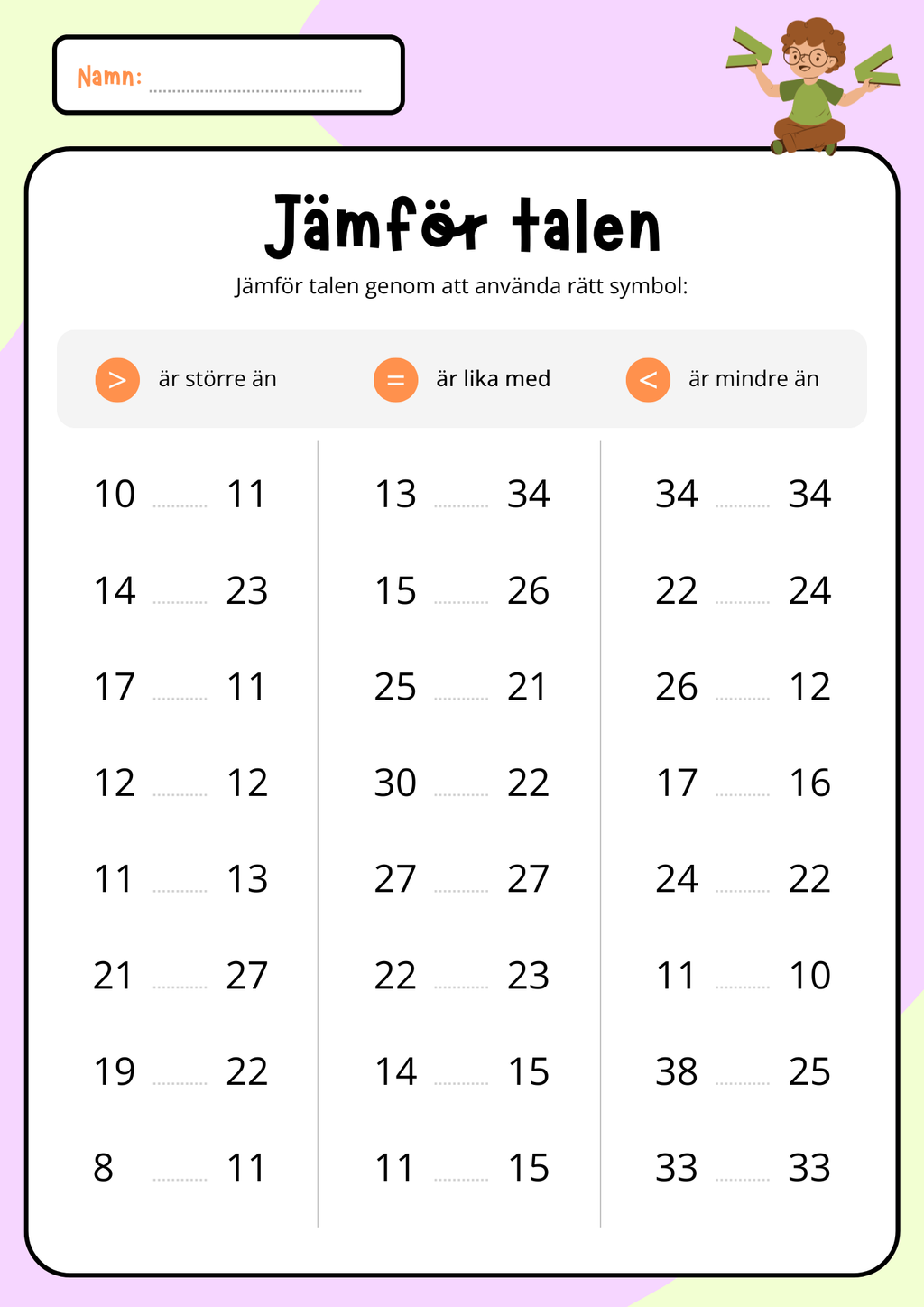Jämför talen