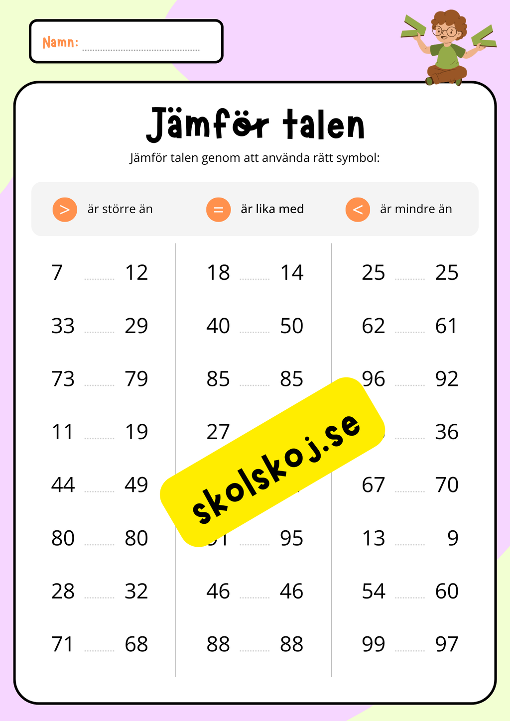 Jämför talen