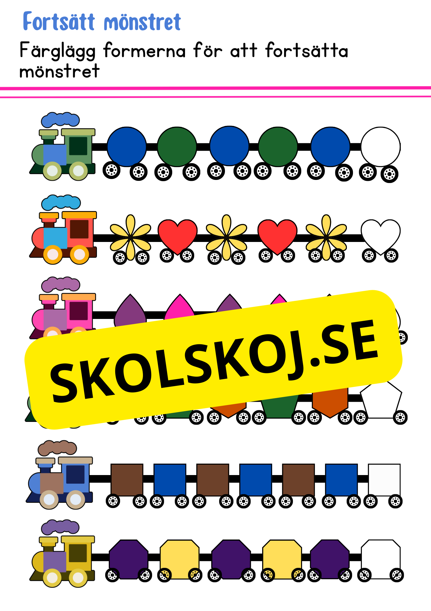 Fortsätt mönstret - Fk - Åk 2