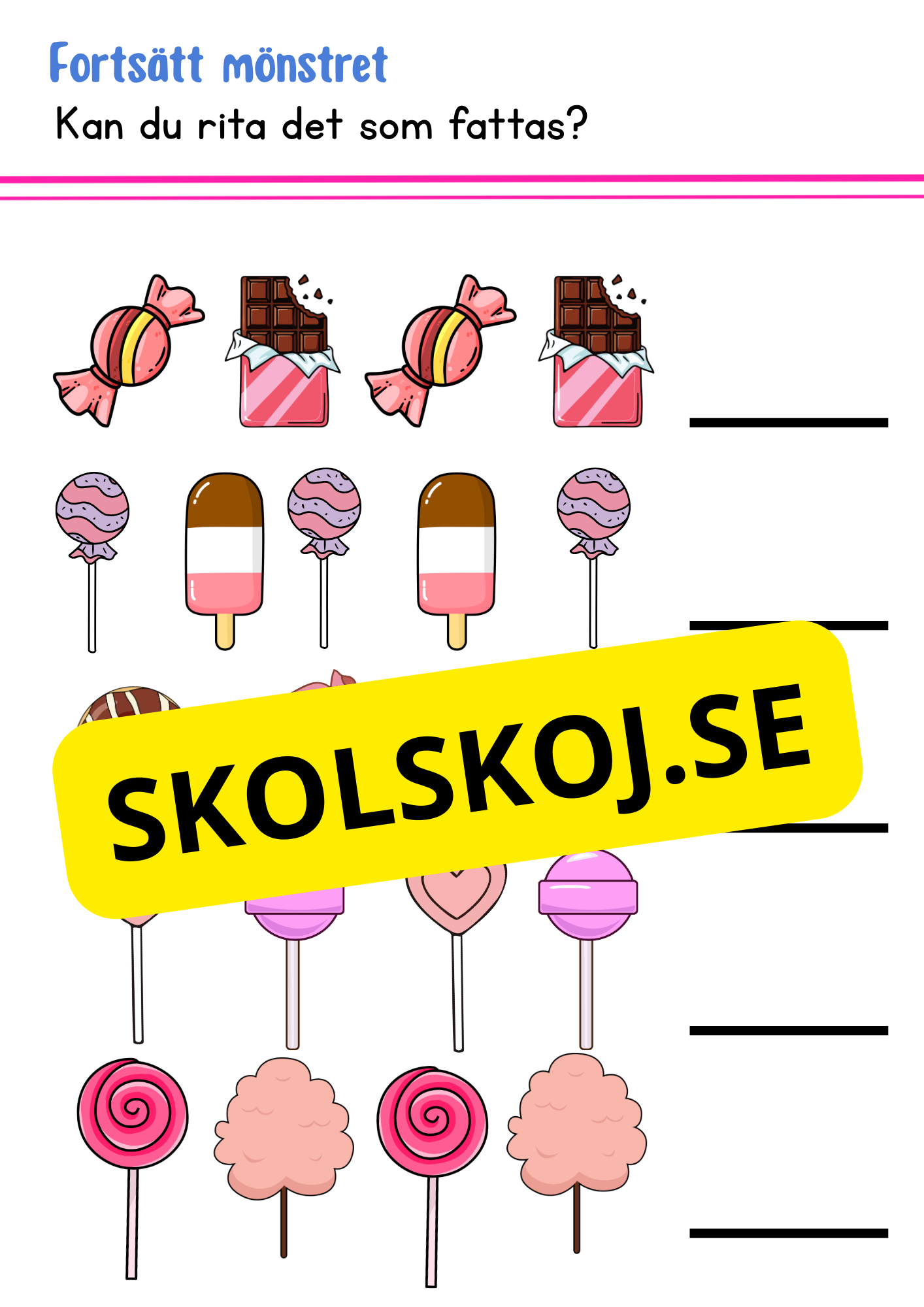 Fortsätt mönstret - Fk - Åk 2