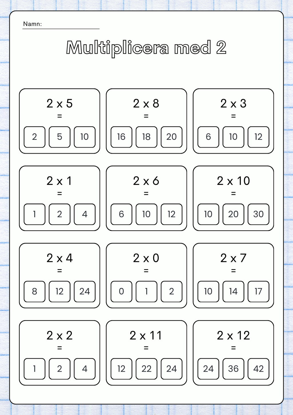 Vi lär oss multiplikation - Häfte