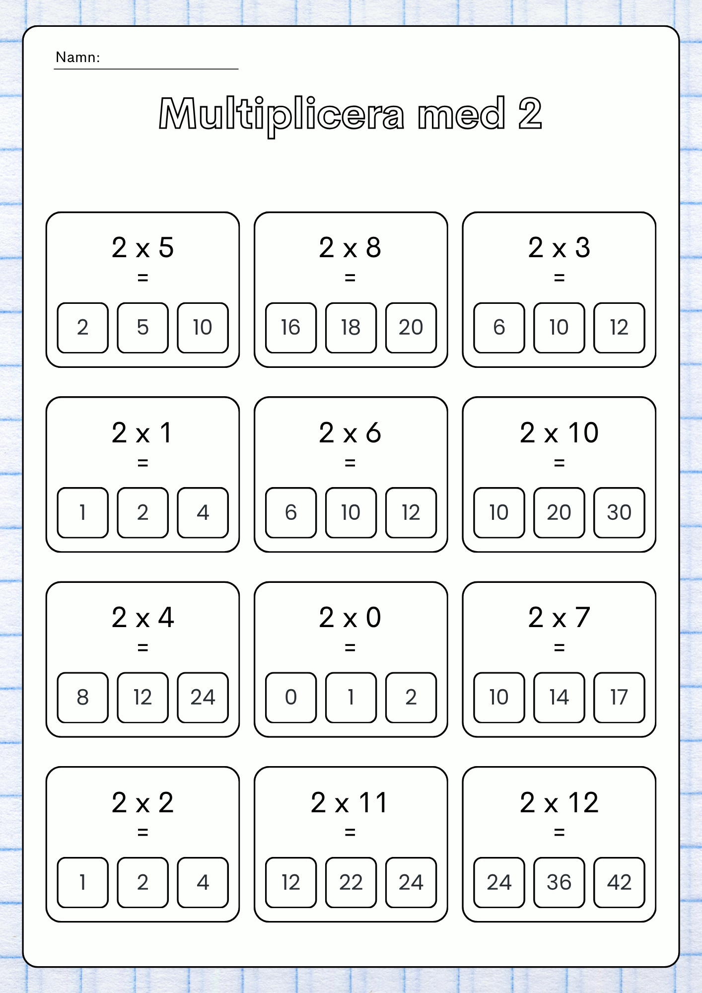 Vi lär oss multiplikation - Häfte