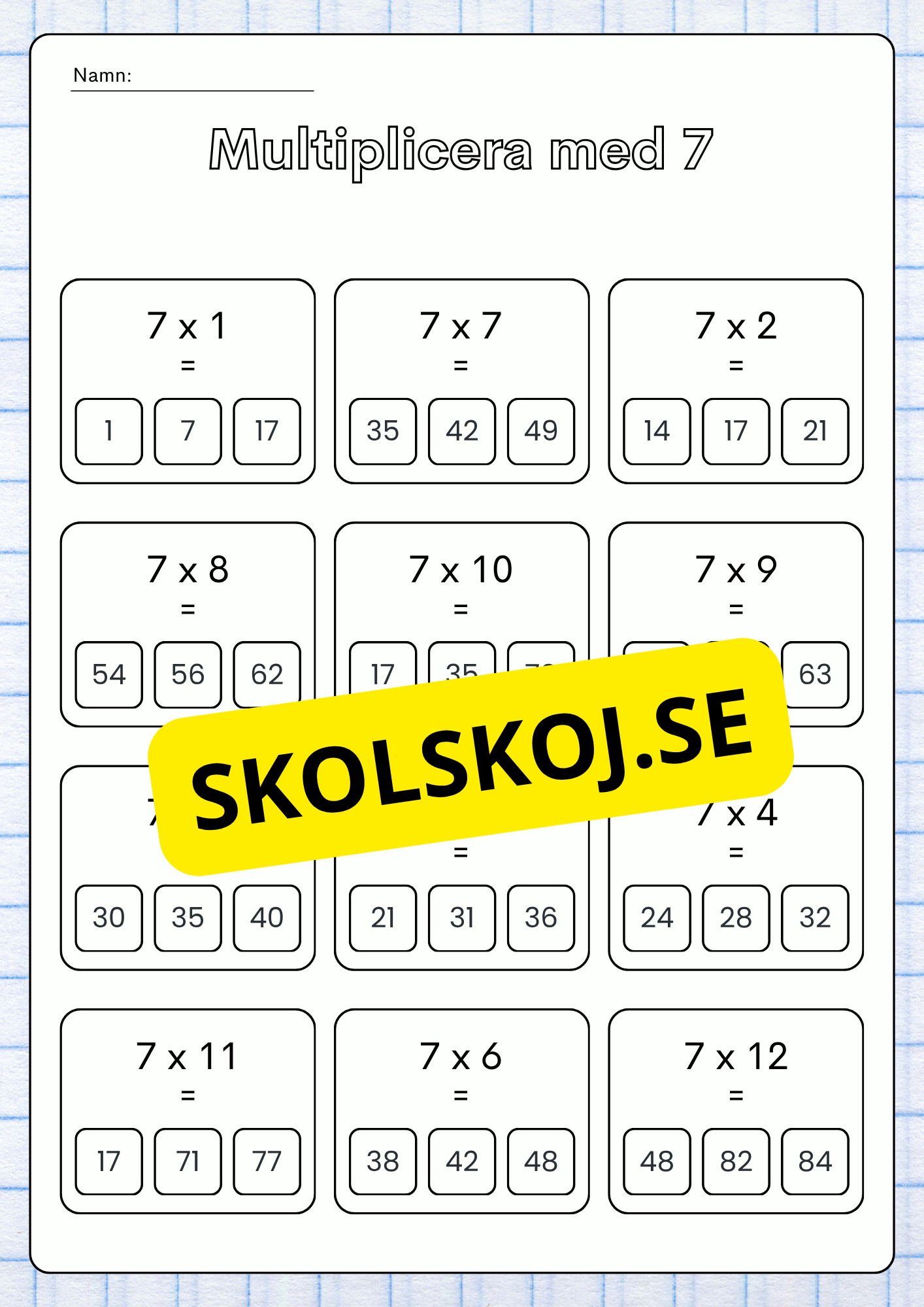 Vi lär oss multiplikation - Häfte