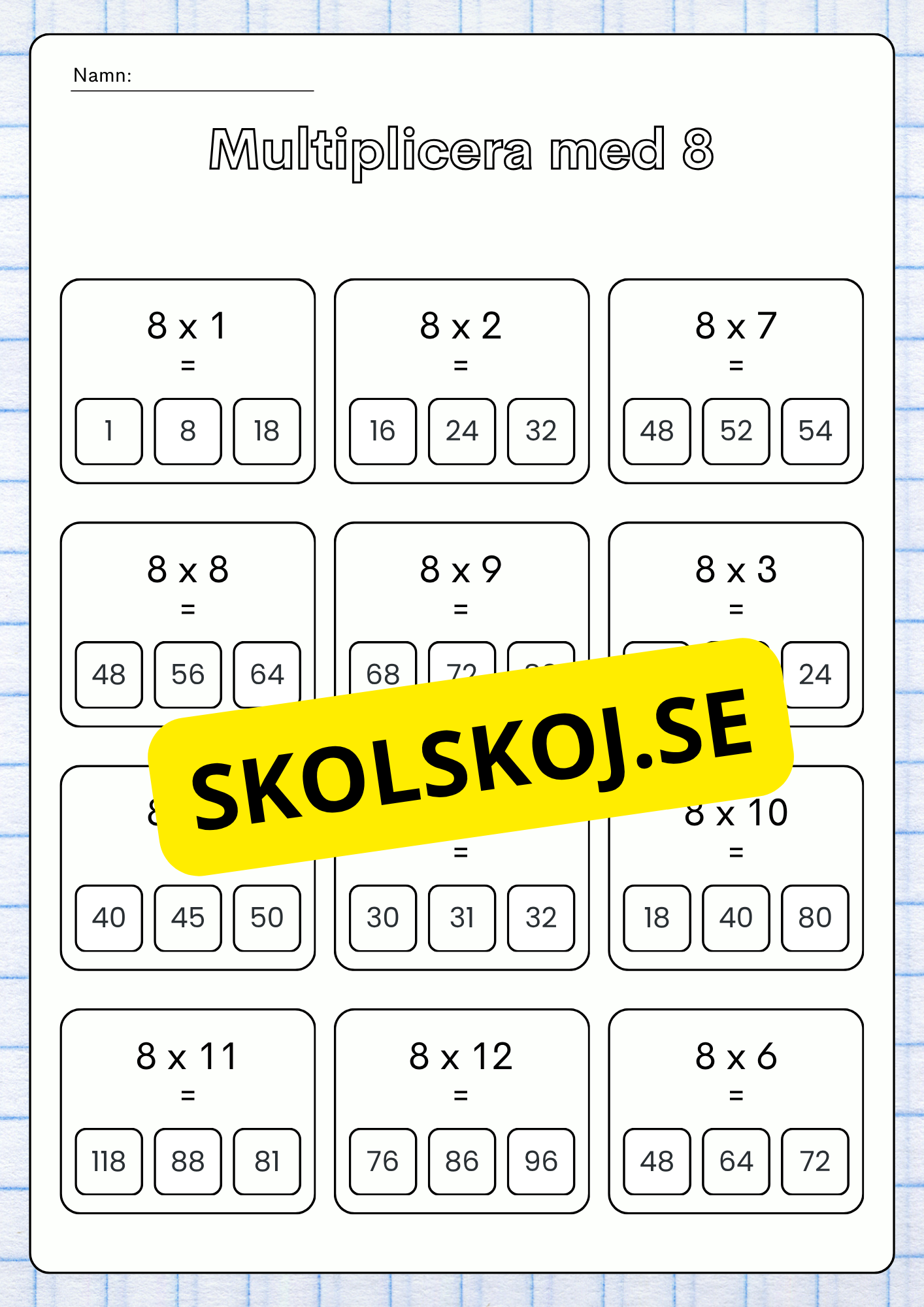 Vi lär oss multiplikation - Häfte