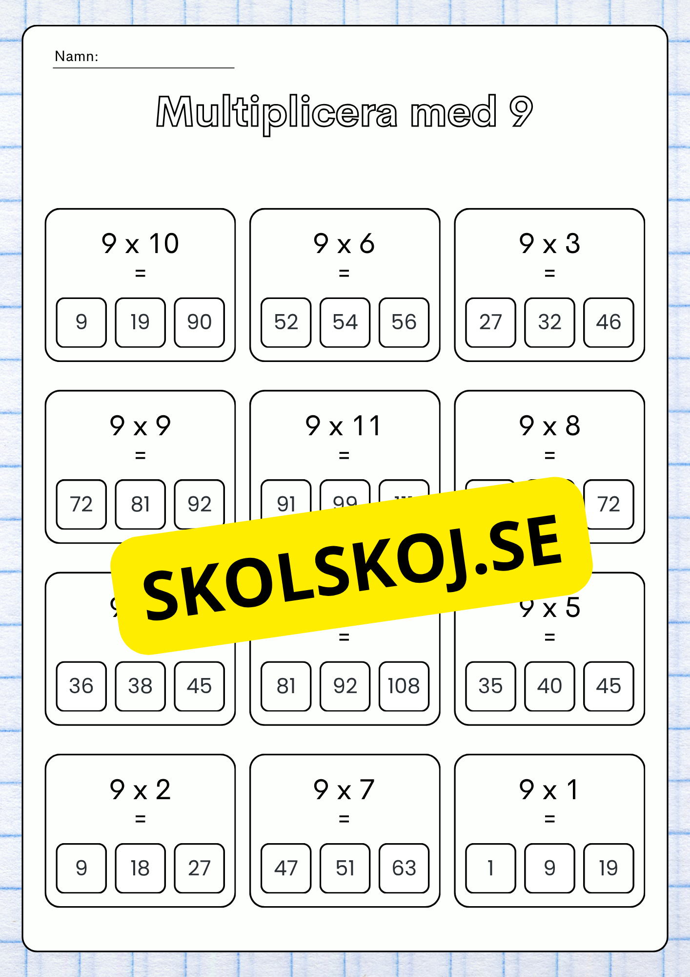 Vi lär oss multiplikation - Häfte