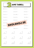 Träna multiplikation med hjälp av multiplikationstabellerna