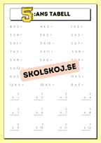 Träna multiplikation med hjälp av multiplikationstabellerna