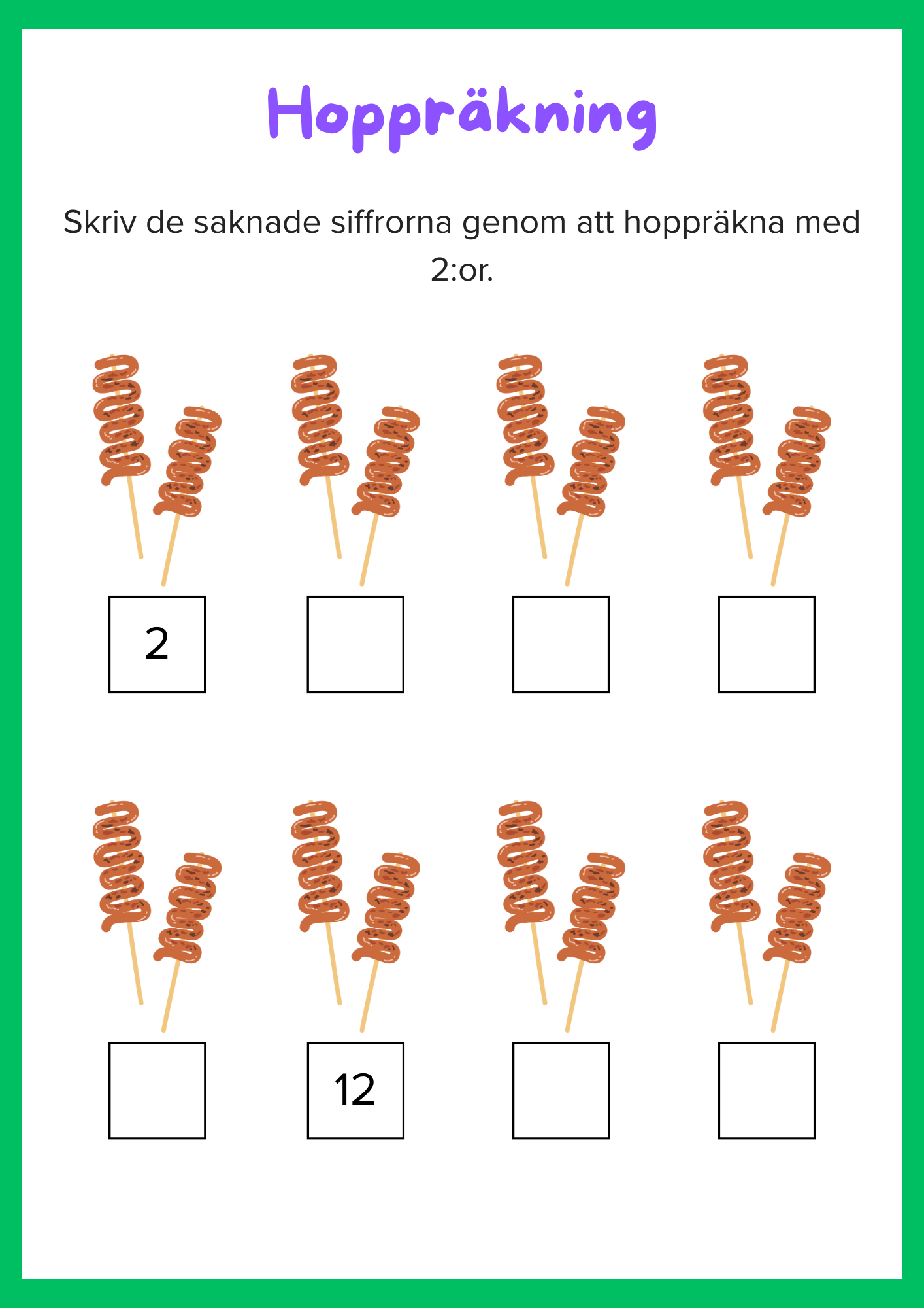 Hoppräkning - Häfte