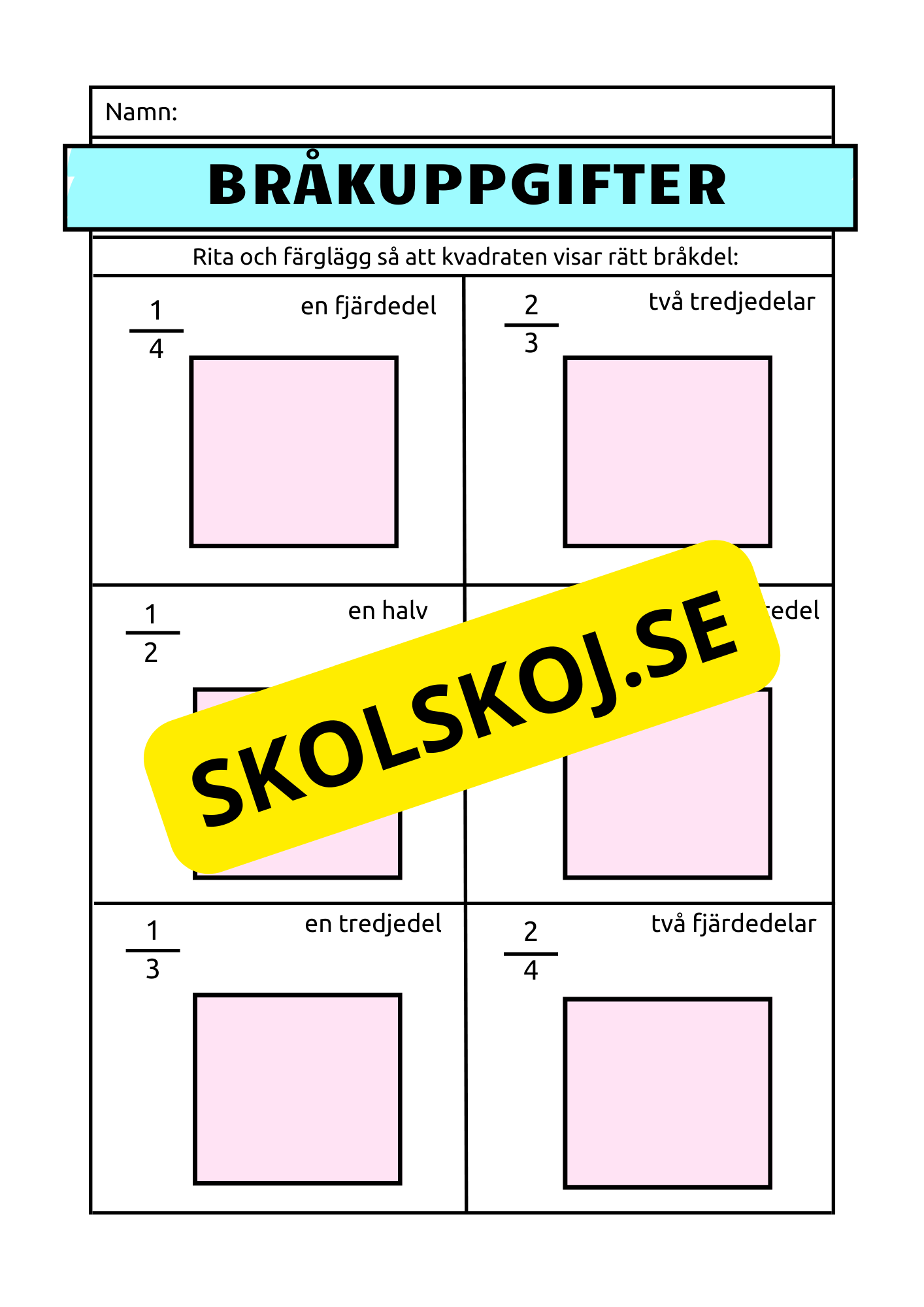 Rita och färglägg bråk