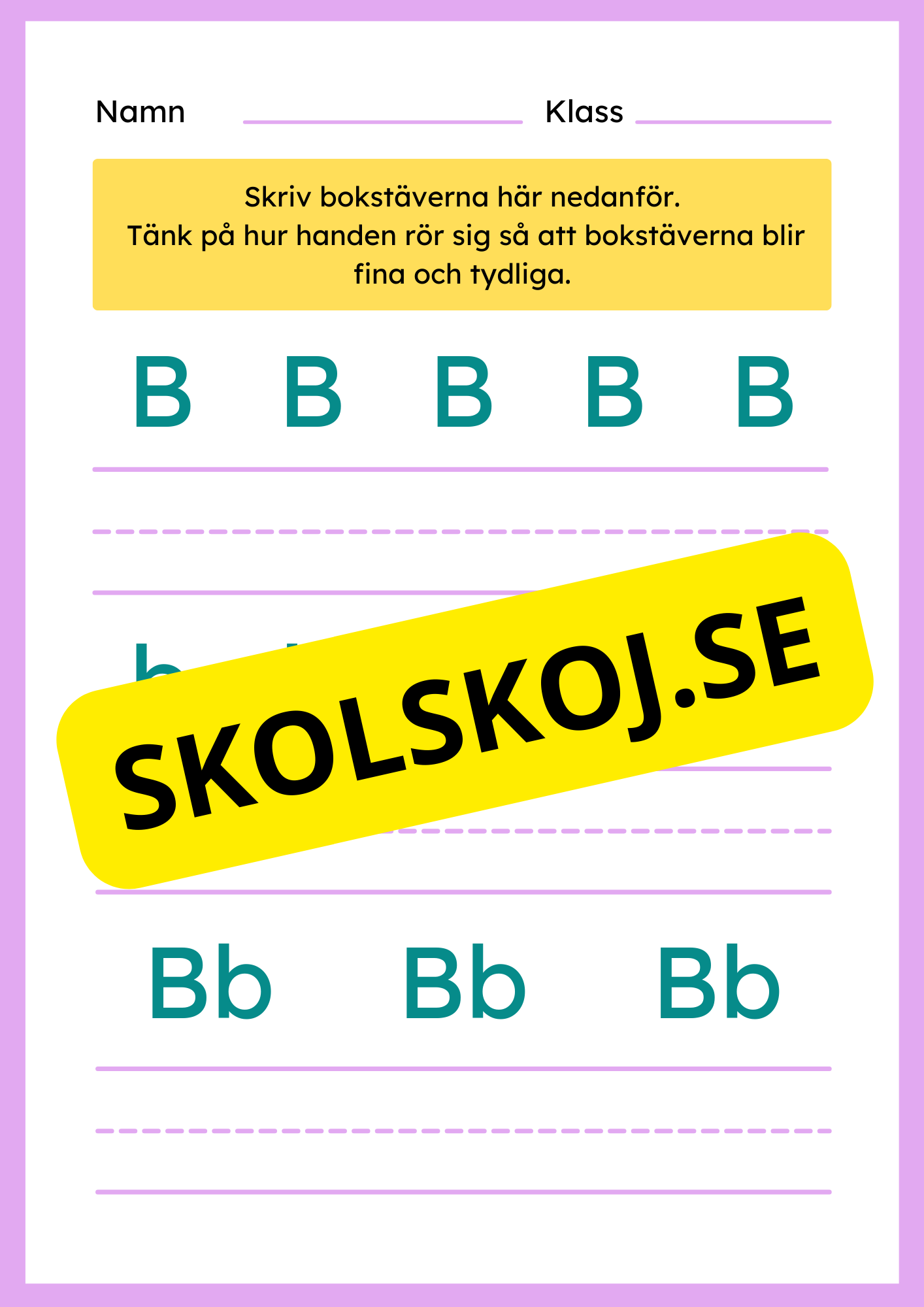 Jag lär mig bokstaven B