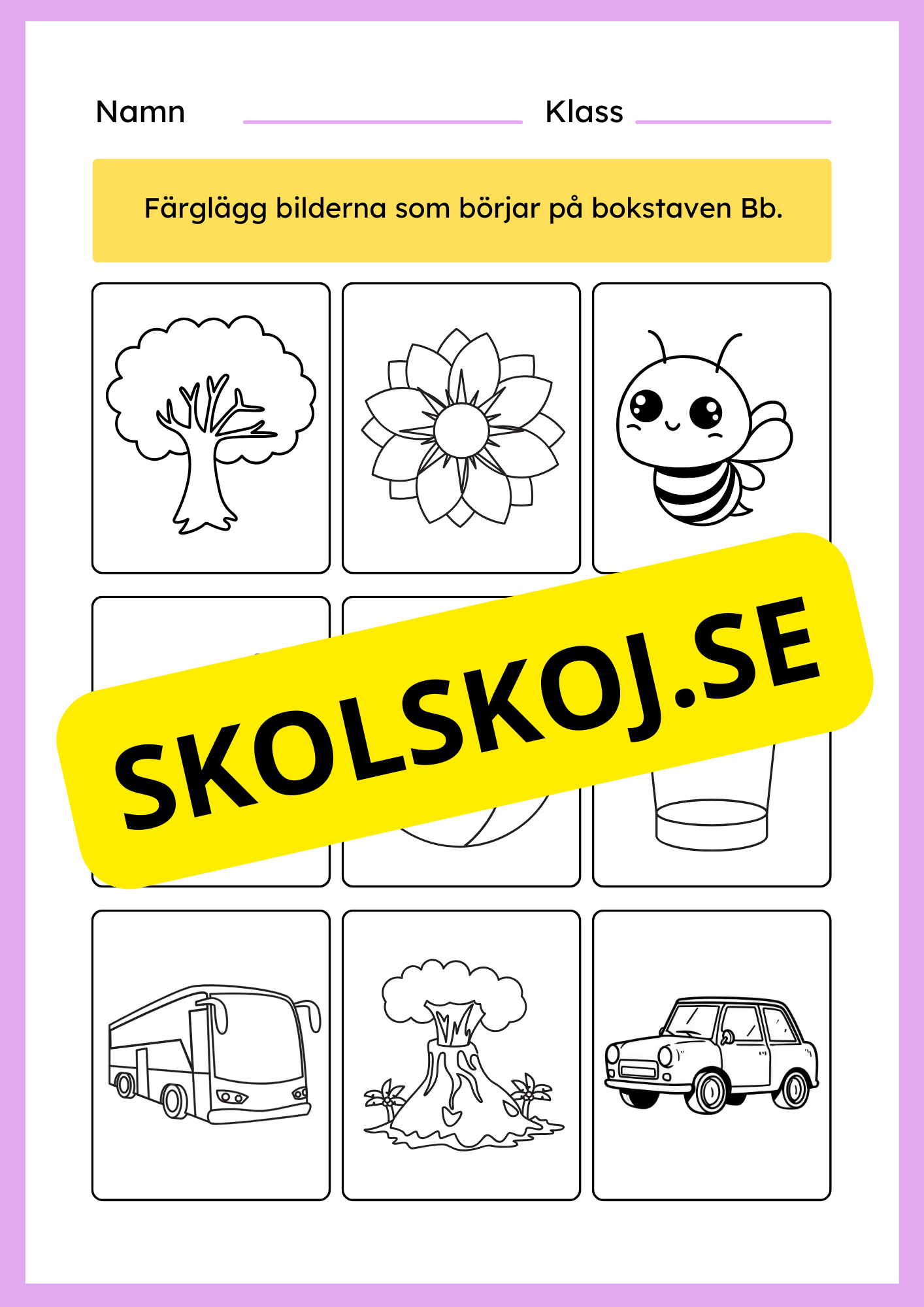 Jag lär mig bokstaven B