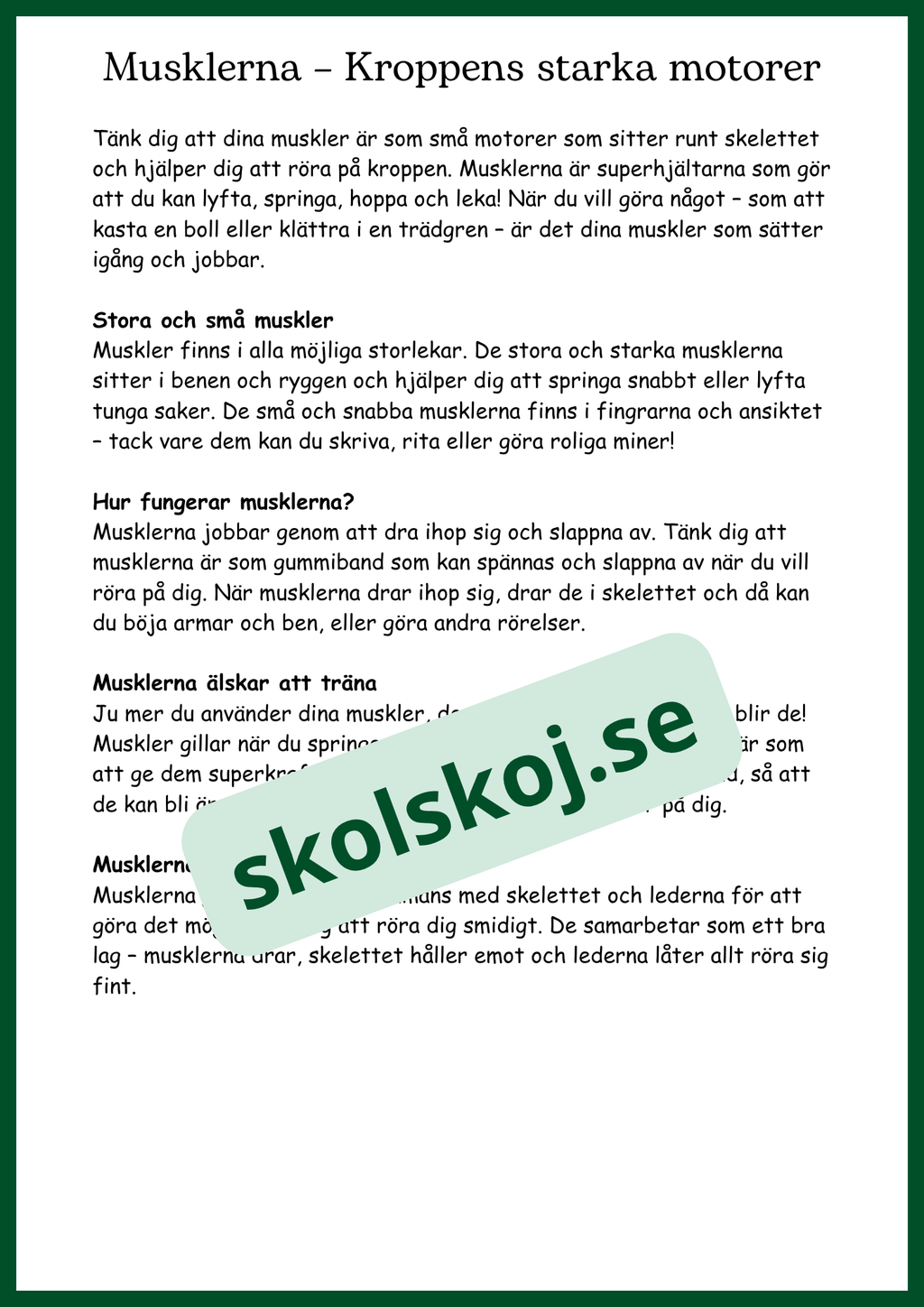Människokroppen - Så funkar du - Årskurs 4 - 6