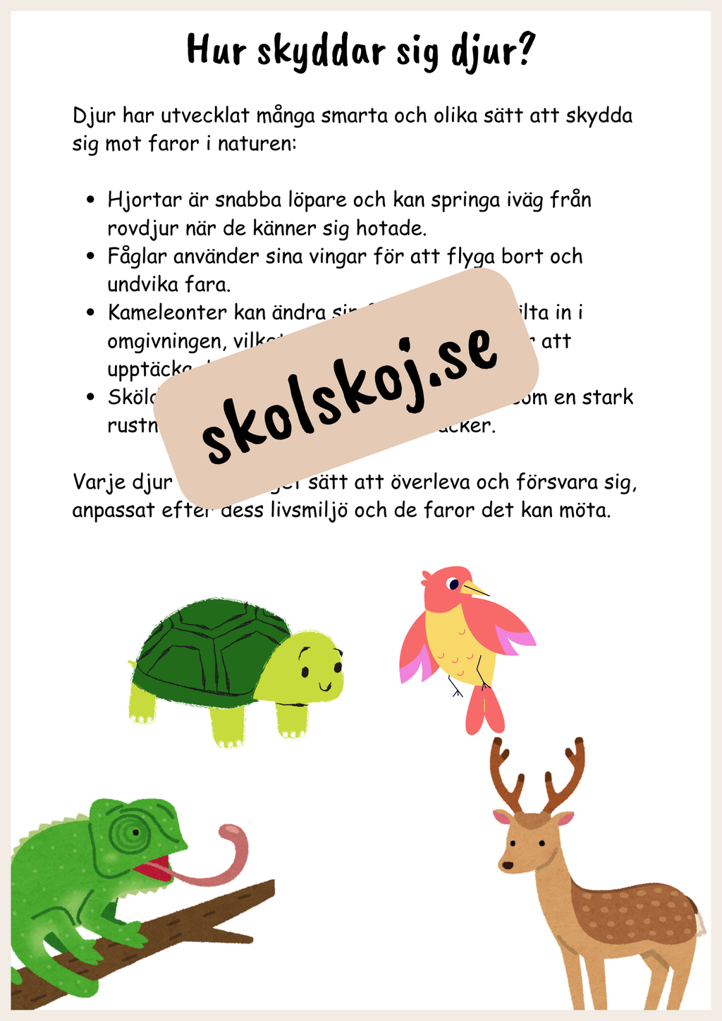 Upptäck naturen - Fsk - Åk 3 + Prov