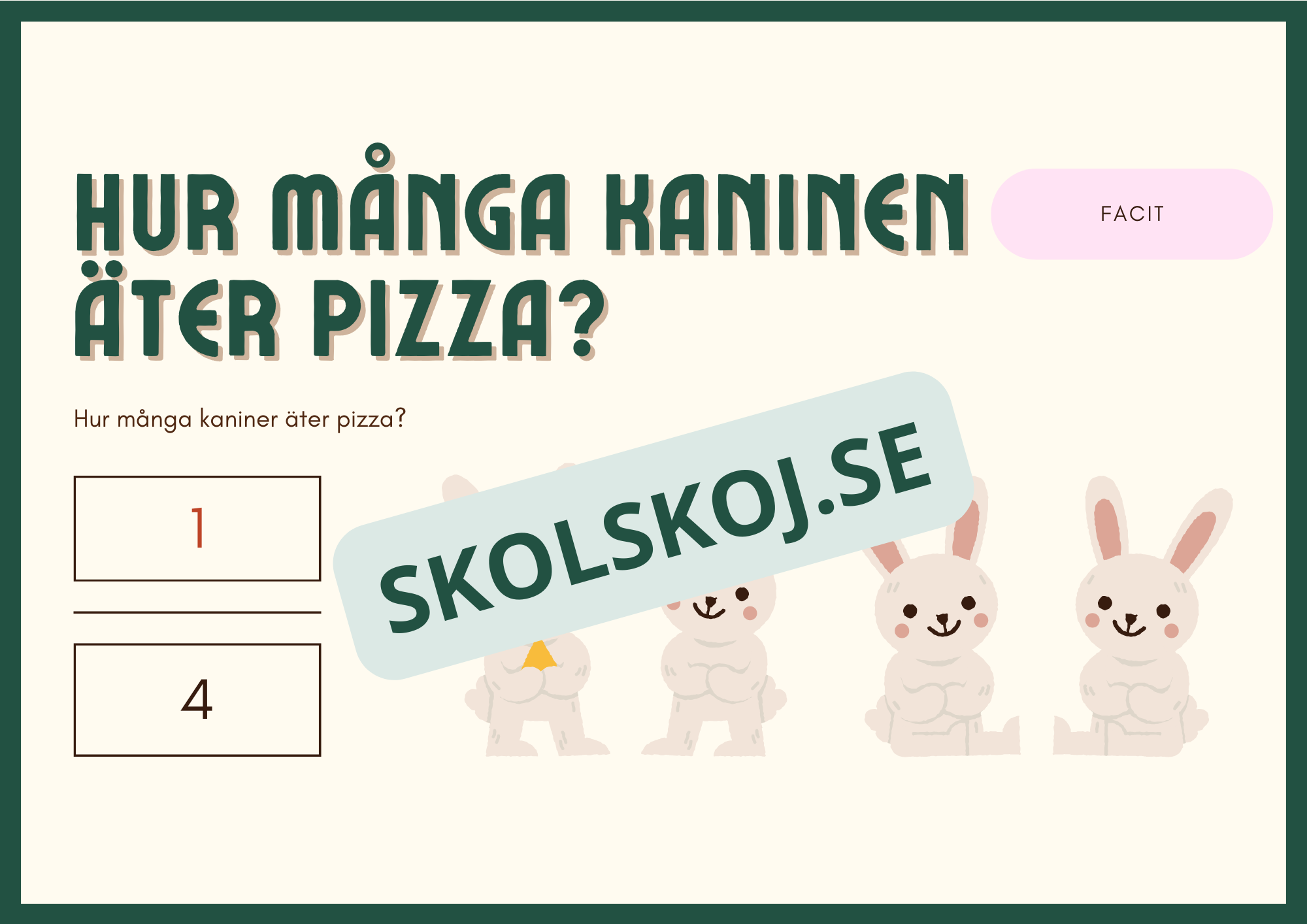 Bråkfest med pizza - Årskurs 3 - 4