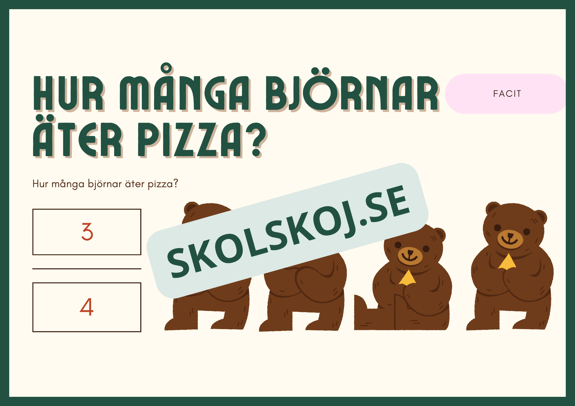 Bråkfest med pizza - Årskurs 3 - 4