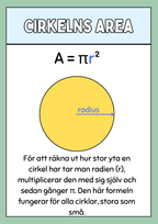 Cirkelns omkrets och area - Årskurs 5 - 6
