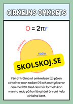 Cirkelns omkrets och area - Årskurs 5 - 6