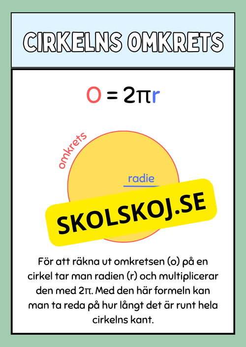 Cirkelns omkrets och area - Årskurs 5 - 6