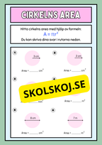 Cirkelns omkrets och area - Årskurs 5 - 6