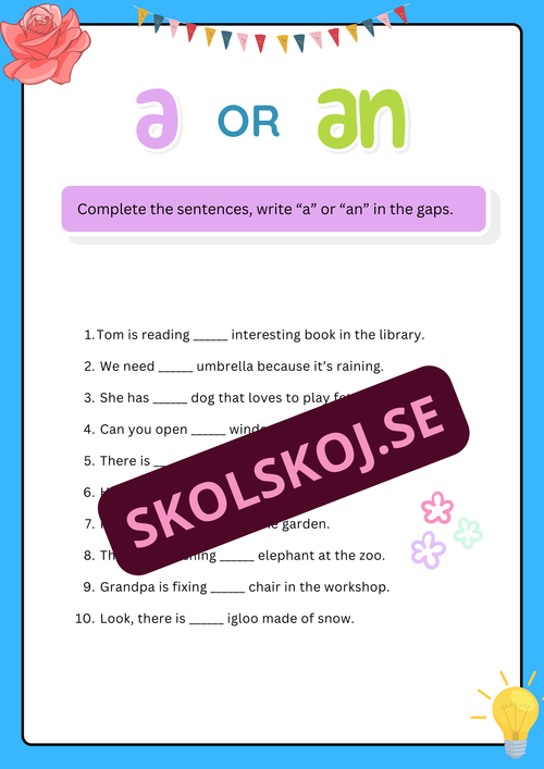 a or an - Engelska