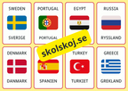 Kort med länder på engelska och svenska