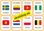 Kort med länder på engelska och svenska