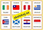 Kort med länder på engelska och svenska