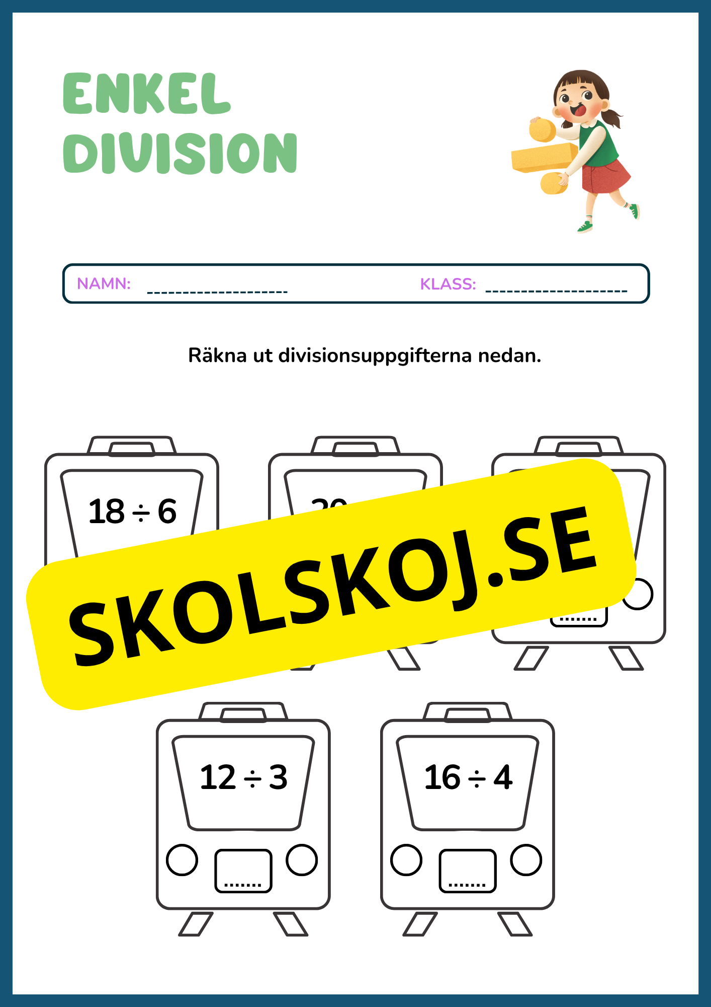 Stort paket - Träna enkel division