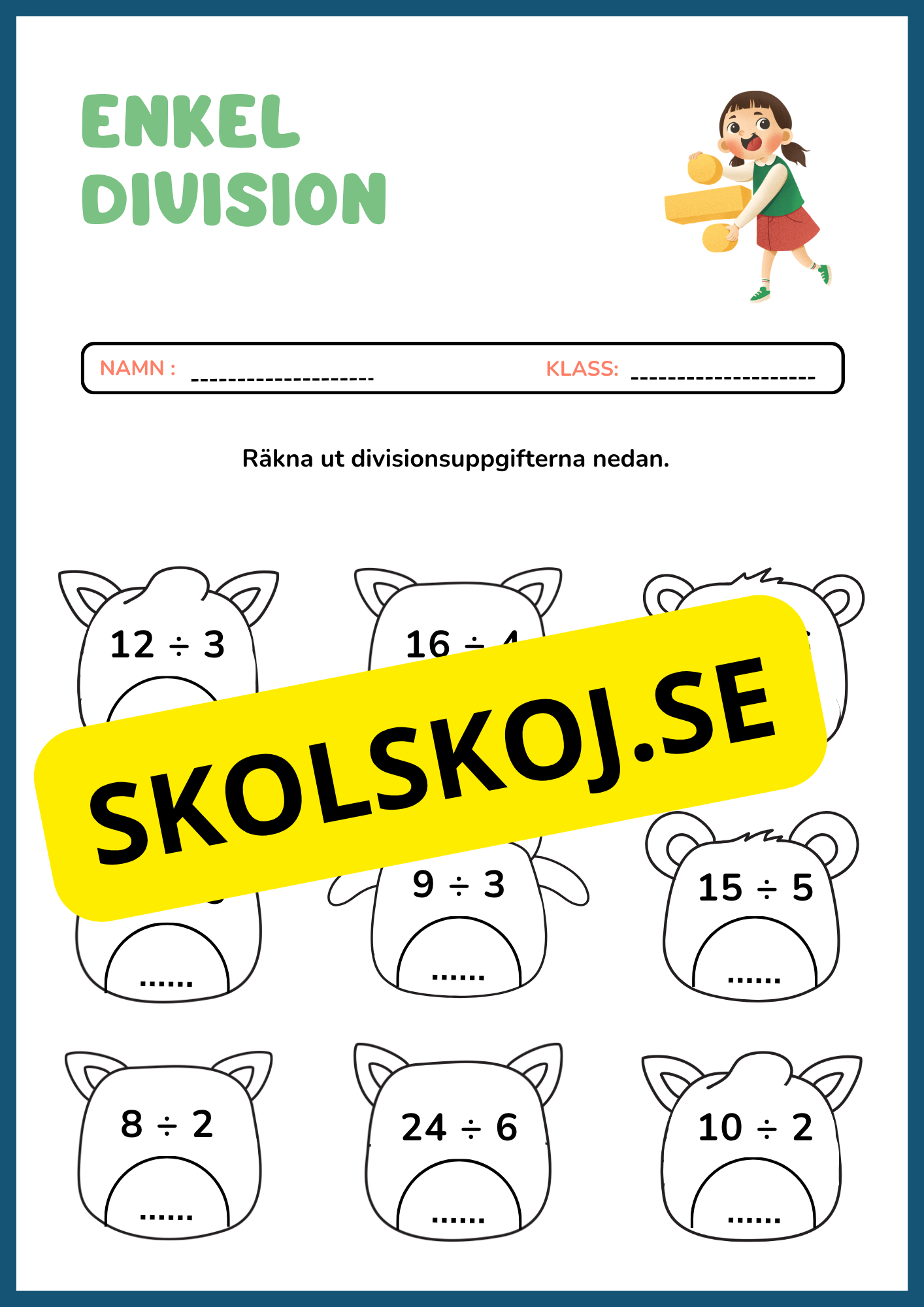 Stort paket - Träna enkel division