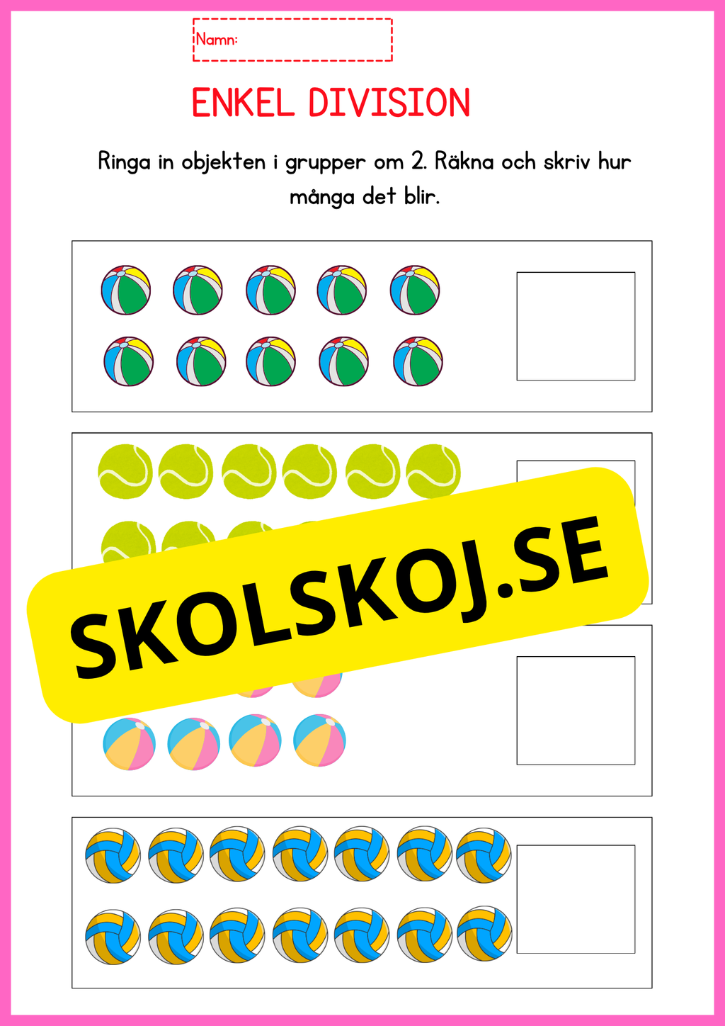 Stort paket - Träna enkel division