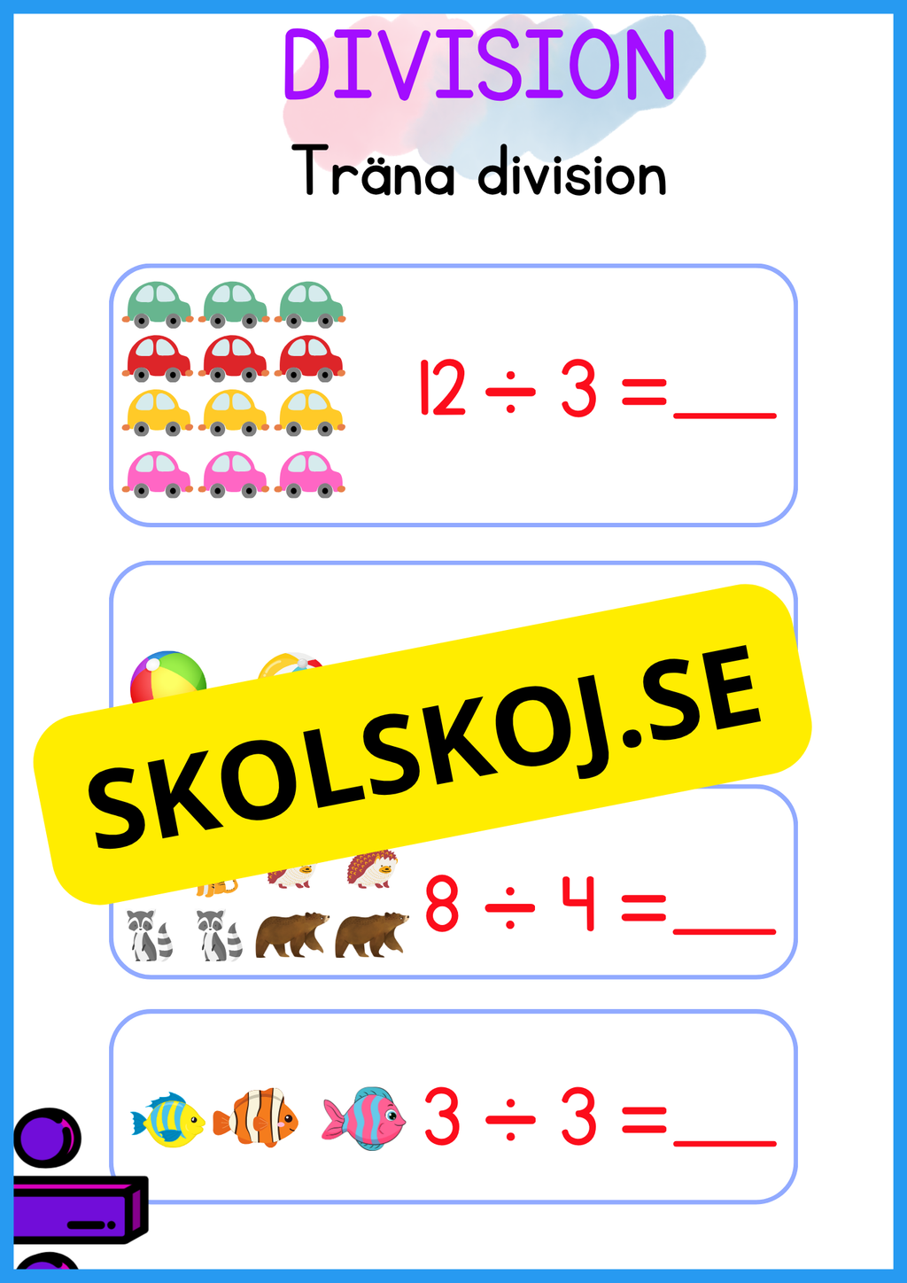 Stort paket - Träna enkel division
