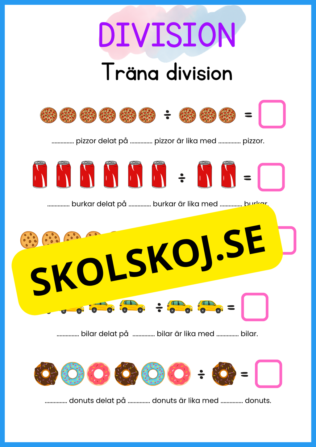 Stort paket - Träna enkel division