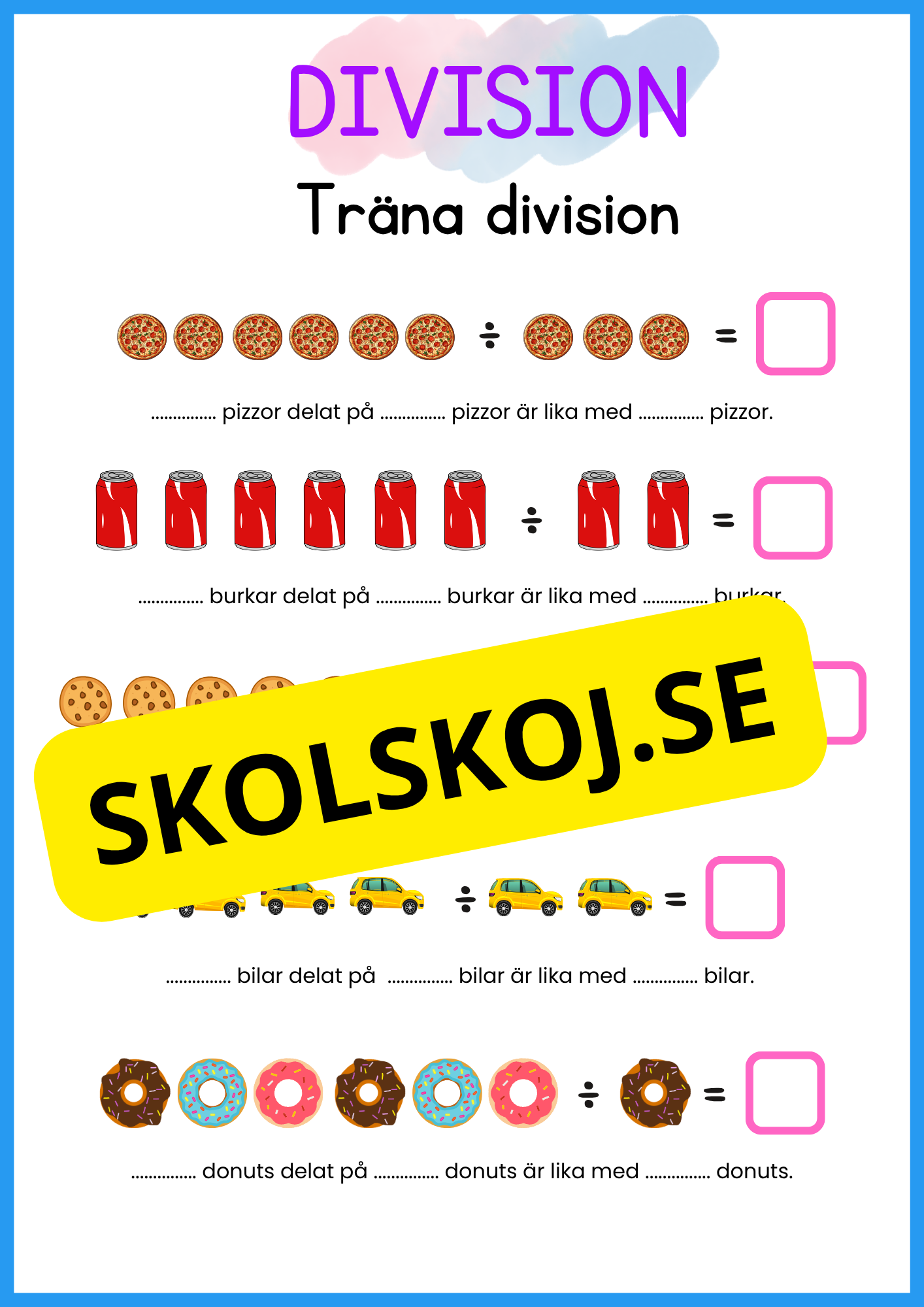 Stort paket - Träna enkel division