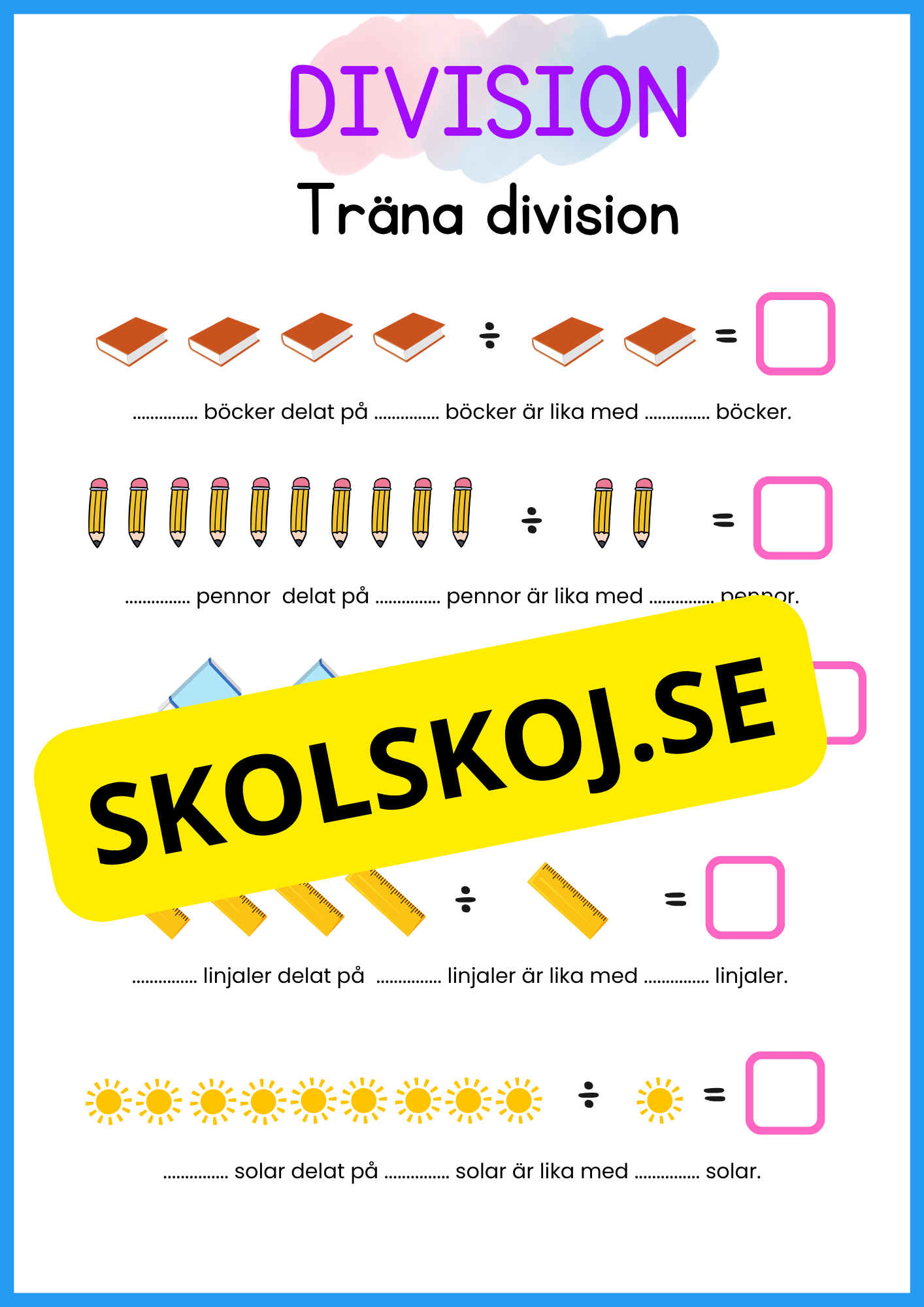 Stort paket - Träna enkel division