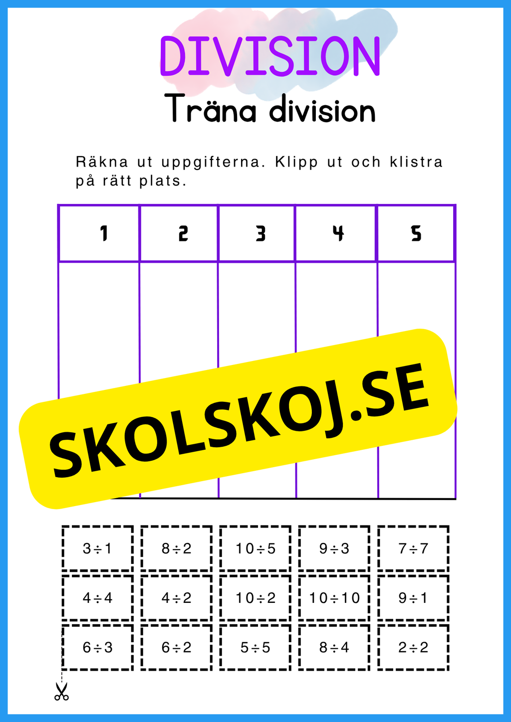 Stort paket - Träna enkel division