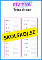 Stort paket - Träna enkel division