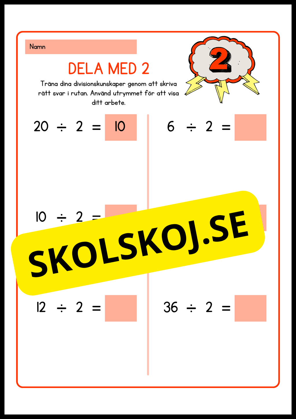 Stort paket - Träna enkel division