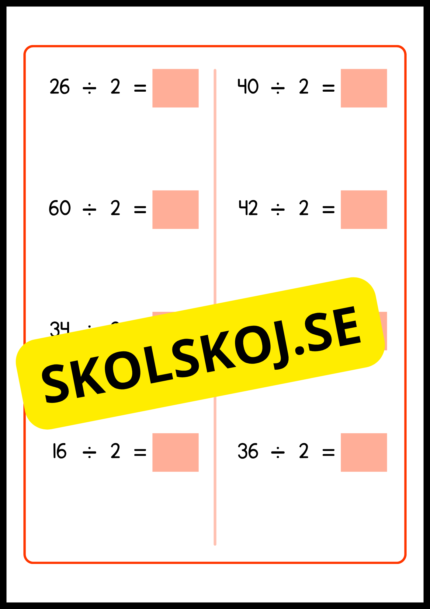 Stort paket - Träna enkel division