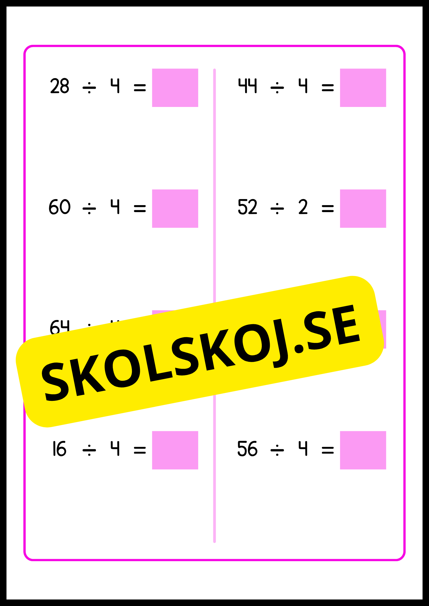 Stort paket - Träna enkel division
