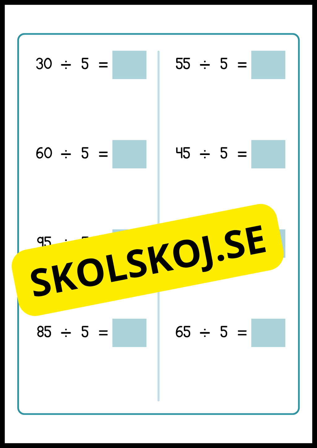 Stort paket - Träna enkel division