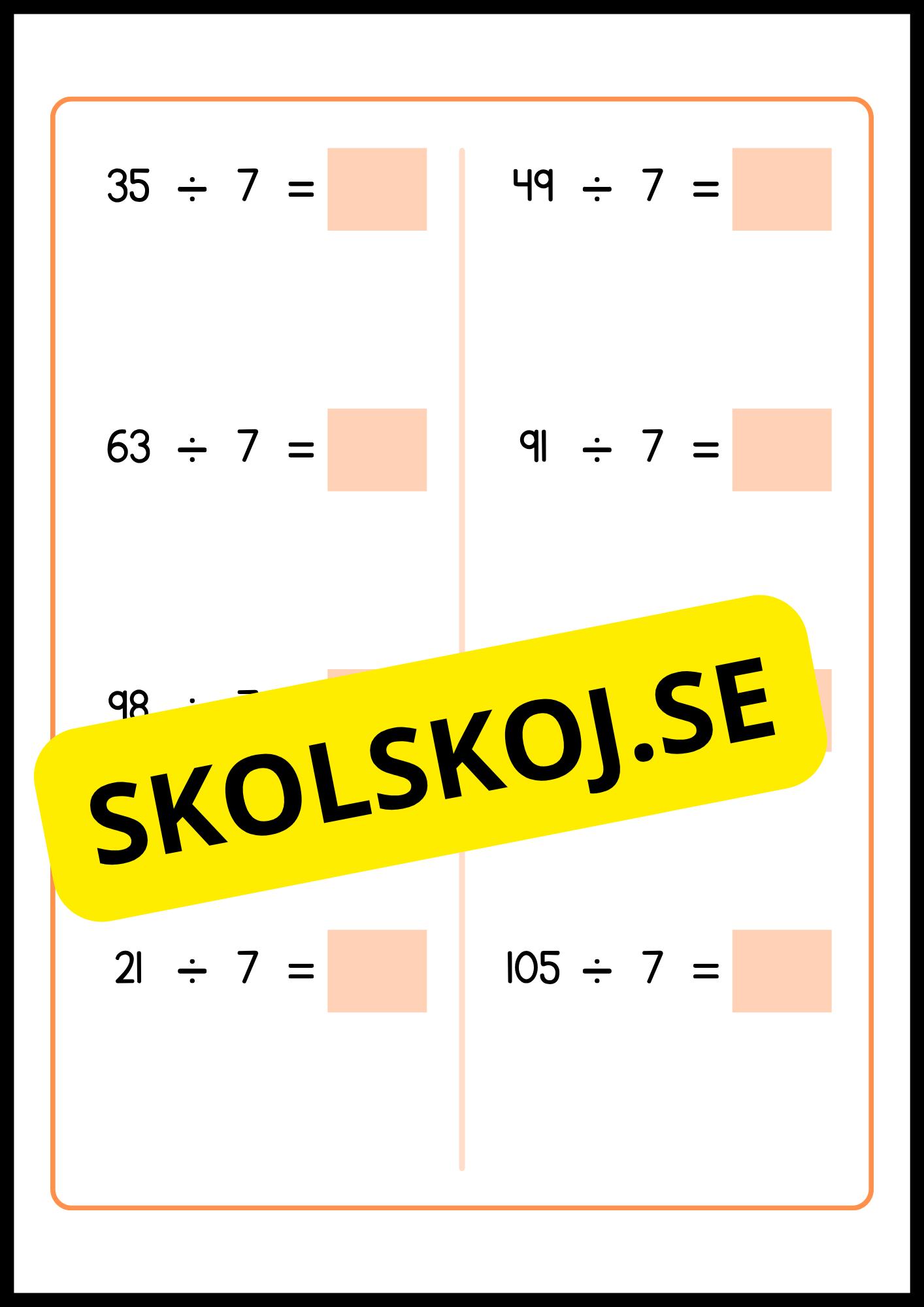Stort paket - Träna enkel division