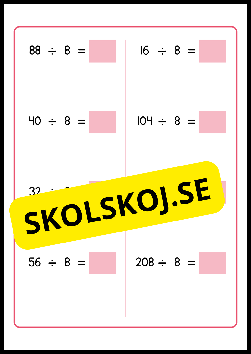 Stort paket - Träna enkel division