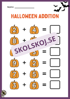 Halloween matematik - Fk - Åk 2