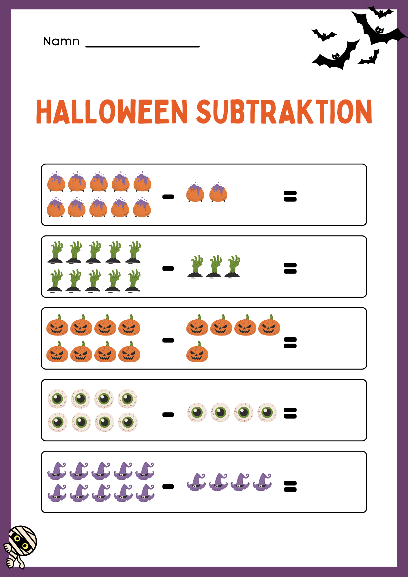 Halloween matematik - Fk - Åk 2
